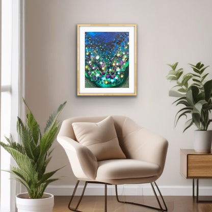 "Enchanted Moonlit Garden" Fine Art Print on Paper